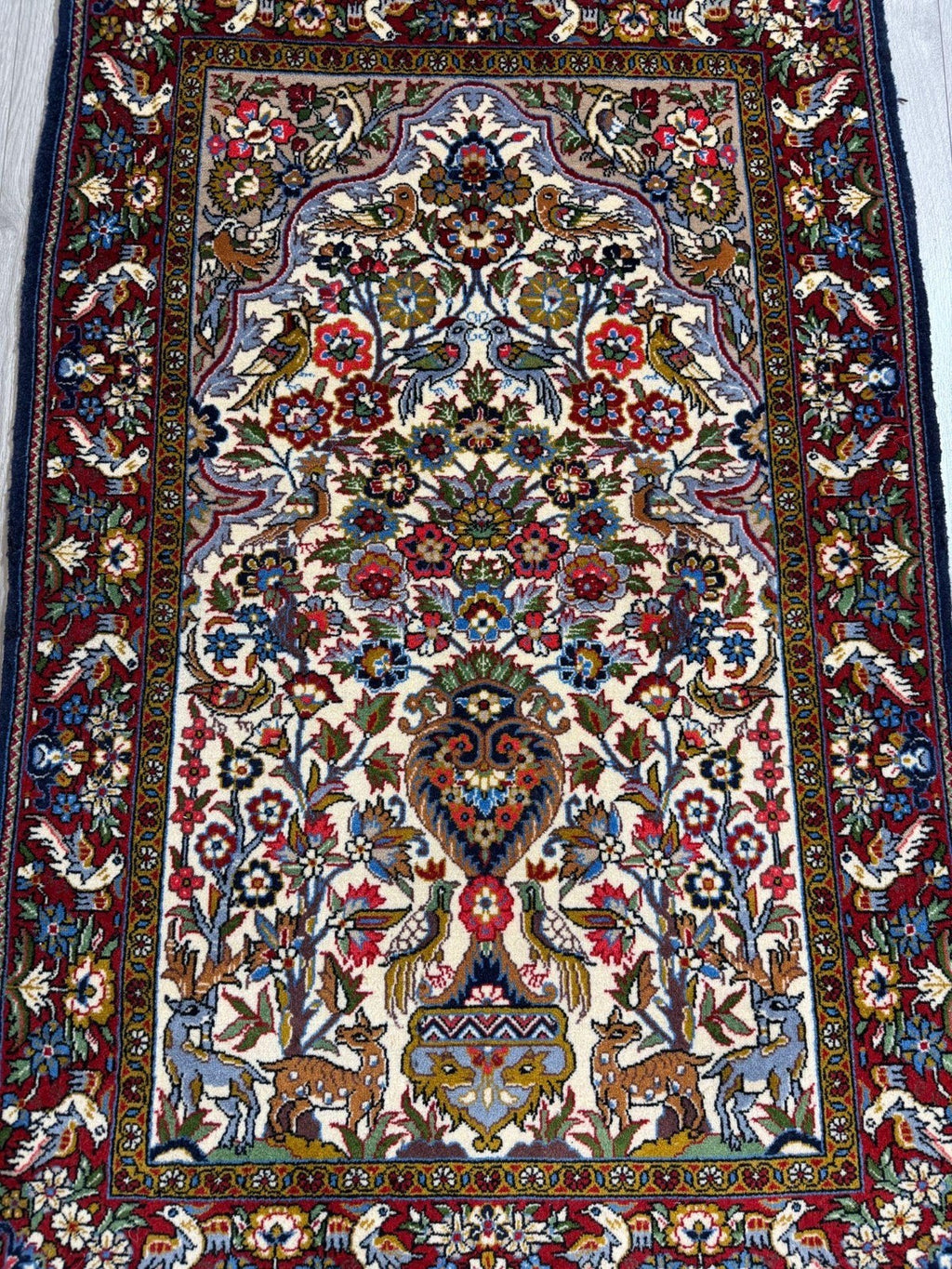 Feiner Ghom GEREINIGT Orientteppich Perserteppich Teppich  108 cm x 71 cm G0284