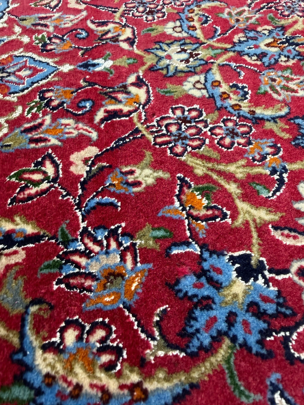 Isfahan mit SEIDE GEREINIGT Orientteppich Perserteppich 105 cm x 72 cm G0267