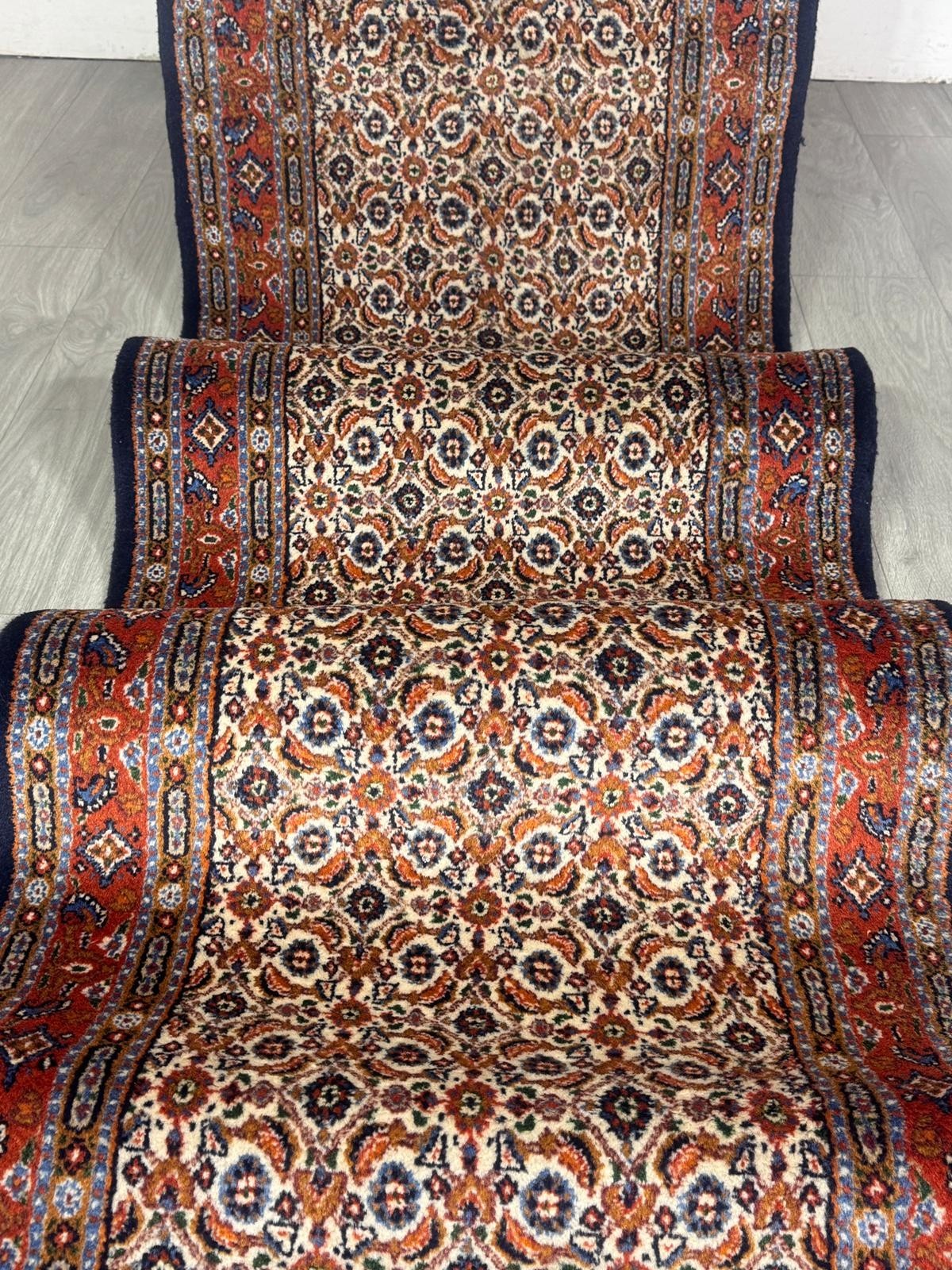 Schöner Moud GEREINIGT Orientteppich Perserteppich Teppich 300cmx76cm G0196