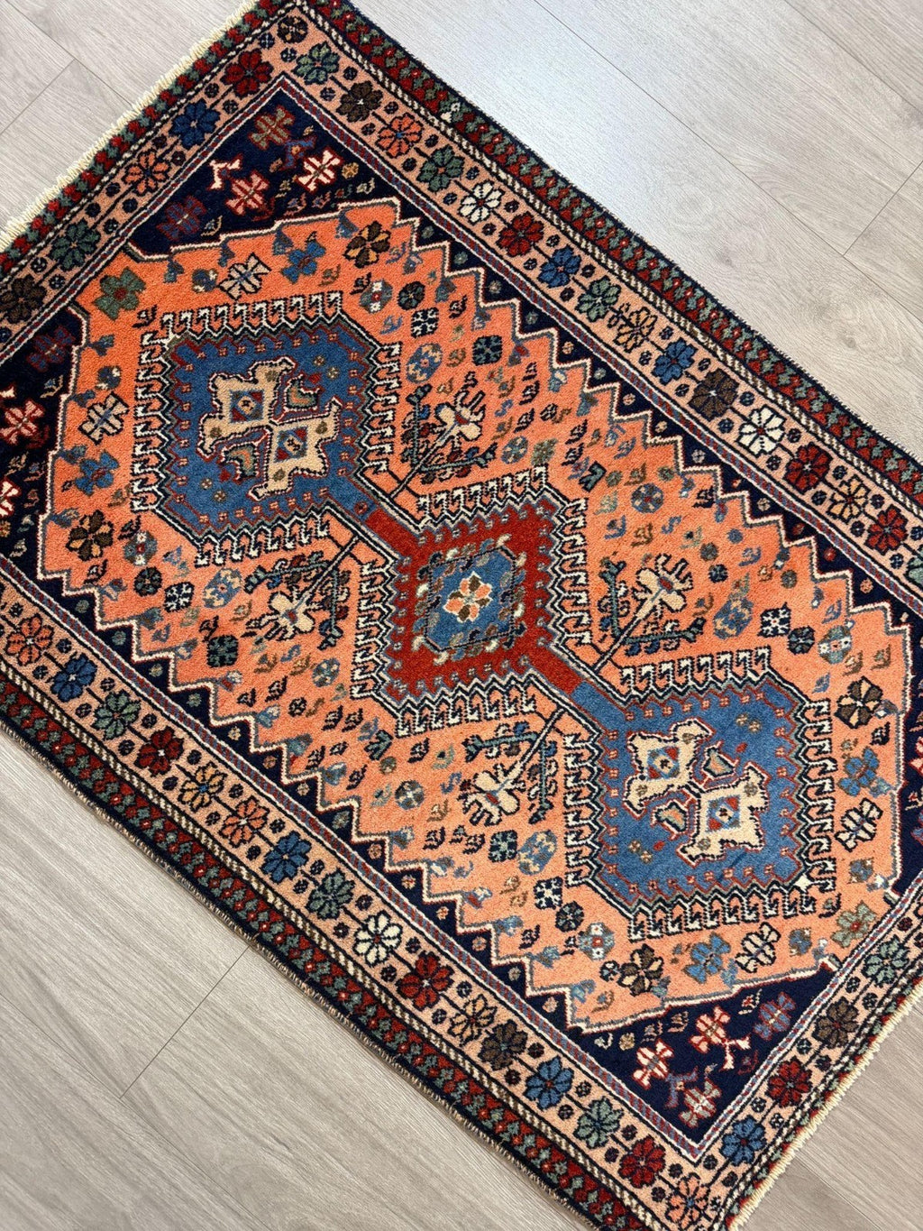 Schöner Kazak GEREINIGT  121cmx83cm Orientteppich Perserteppich Teppich G0285