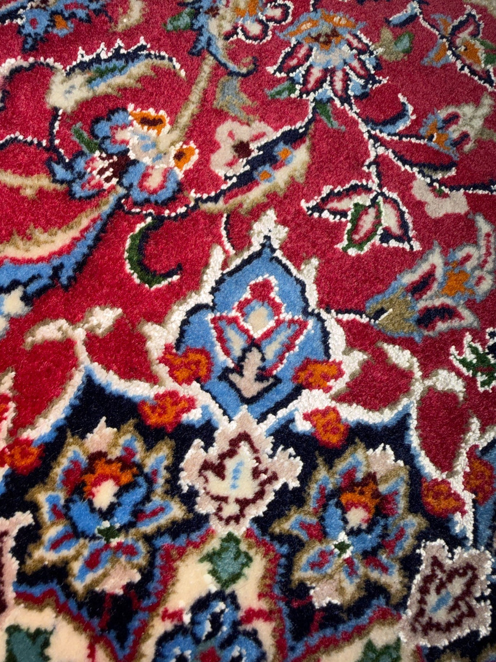 Isfahan mit SEIDE GEREINIGT Orientteppich Perserteppich 105 cm x 72 cm G0267