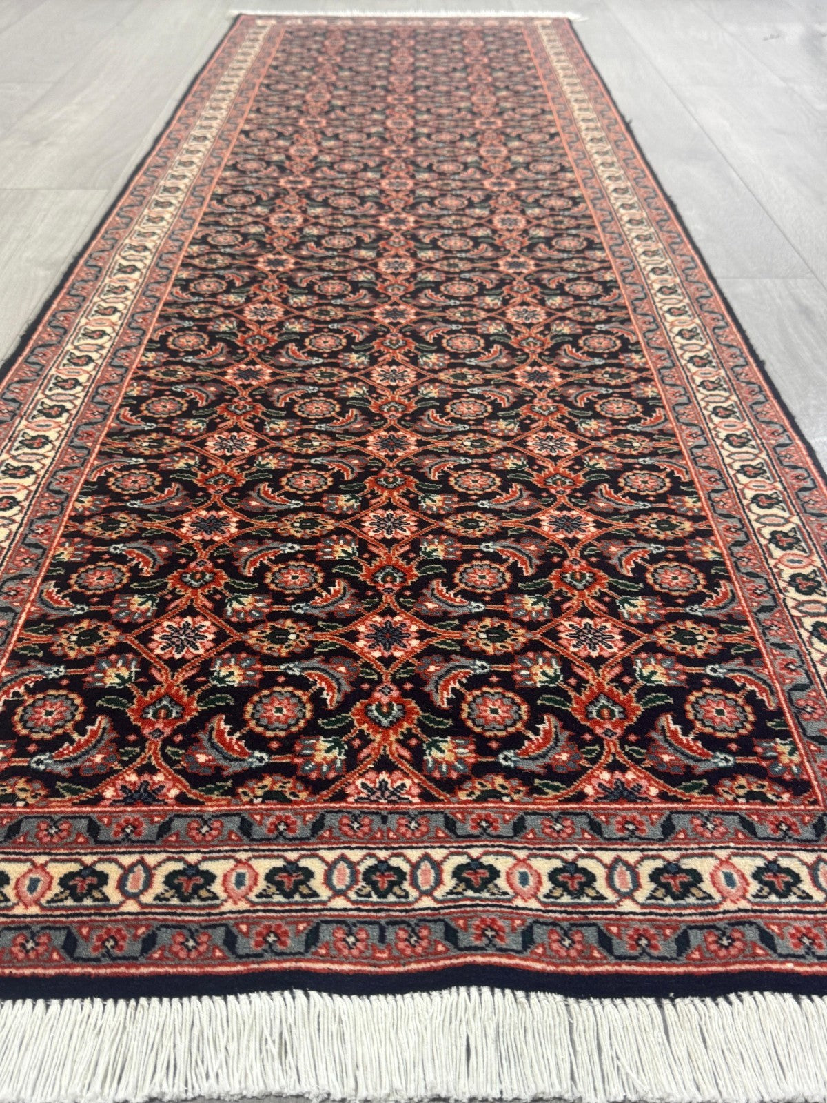 Täbriz Fein GEREINIGT Orientteppich Perserteppich Teppich 209cmx62cm G0181