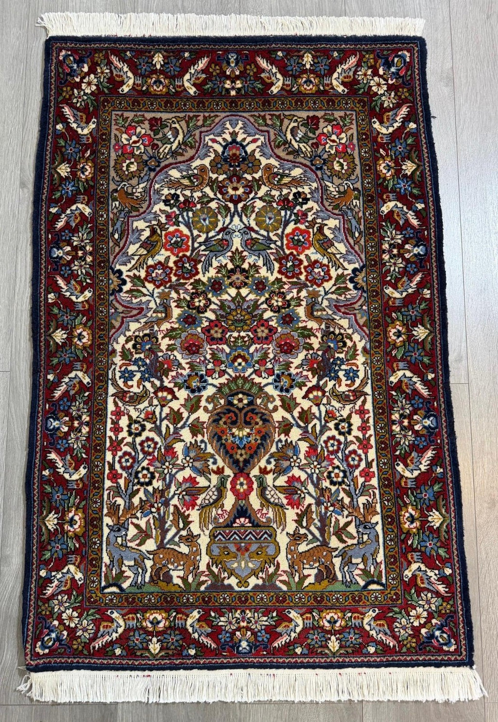 Feiner Ghom GEREINIGT Orientteppich Perserteppich Teppich  108 cm x 71 cm G0284