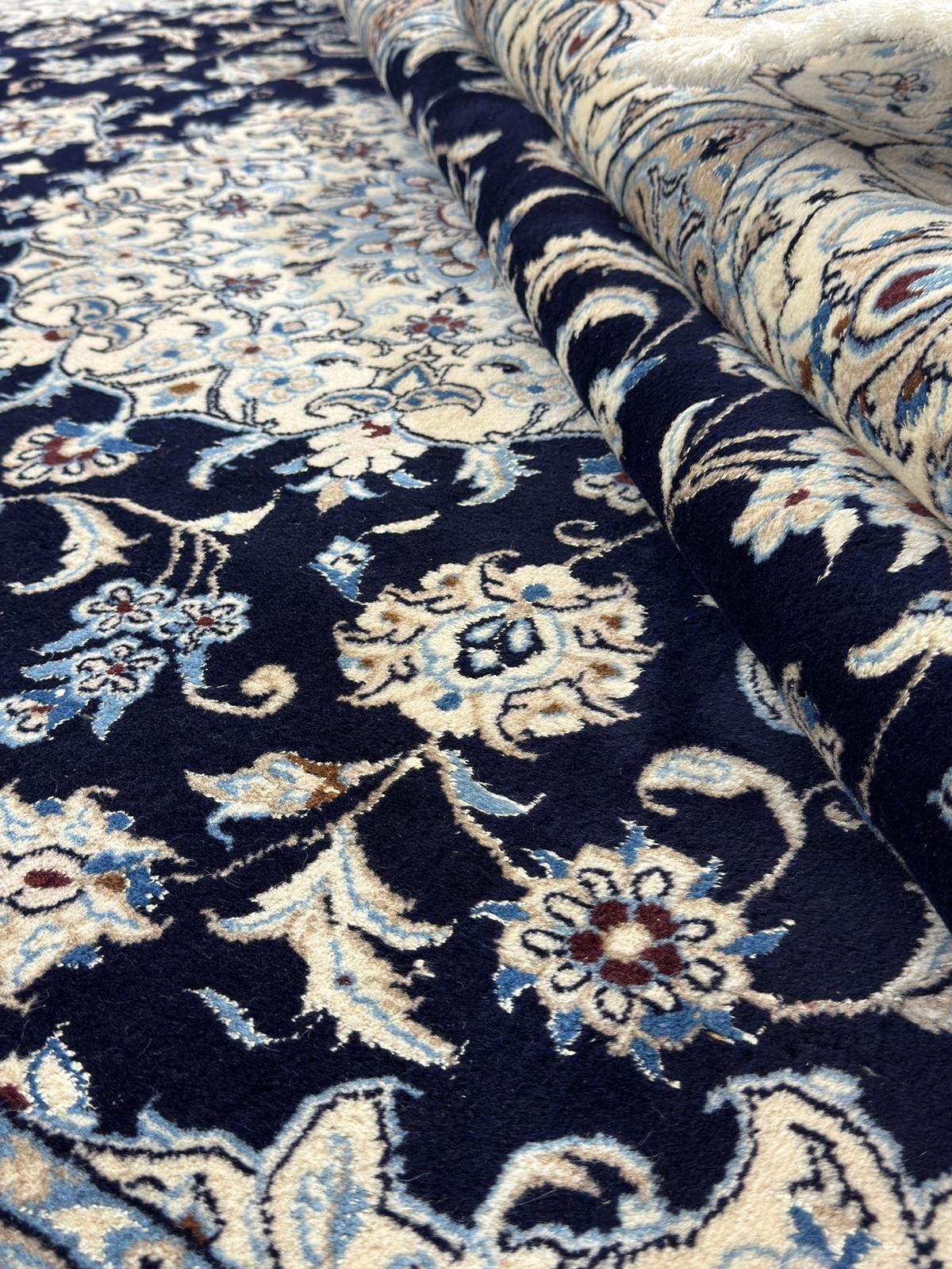 Nain 9La mit Seide GEREINIGT Orientteppich Perserteppich 351cmx245cm G0258