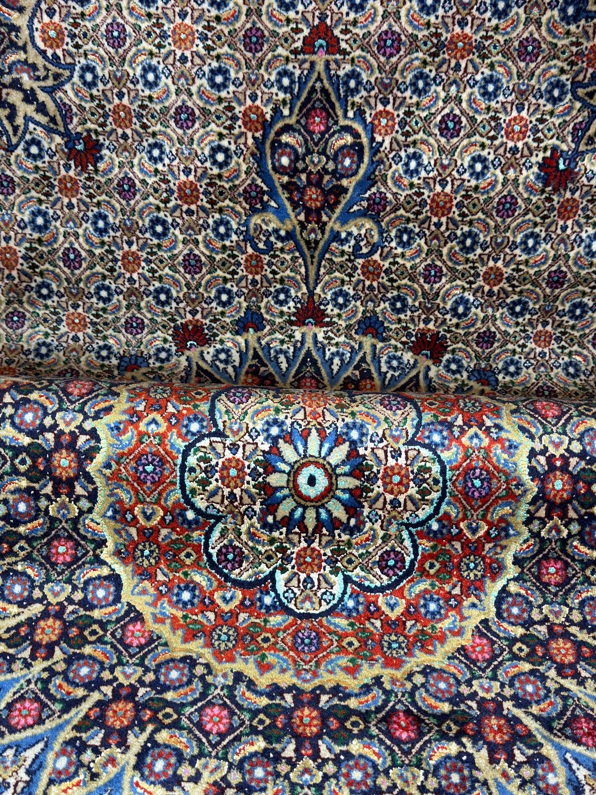 Schöner Moud mit Seide GEREINIGT Orientteppich Perserteppich 288cmx199cm G0257