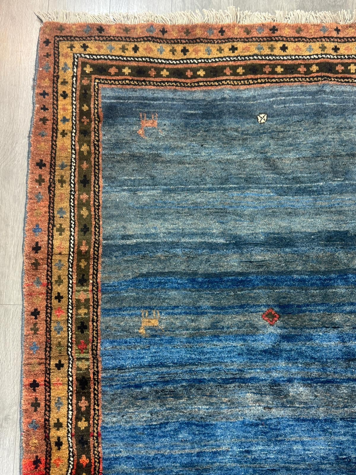 Schöner Gabbeh GEREINIGT Orientteppich Perserteppich Teppich 201cm x 185cm G0230