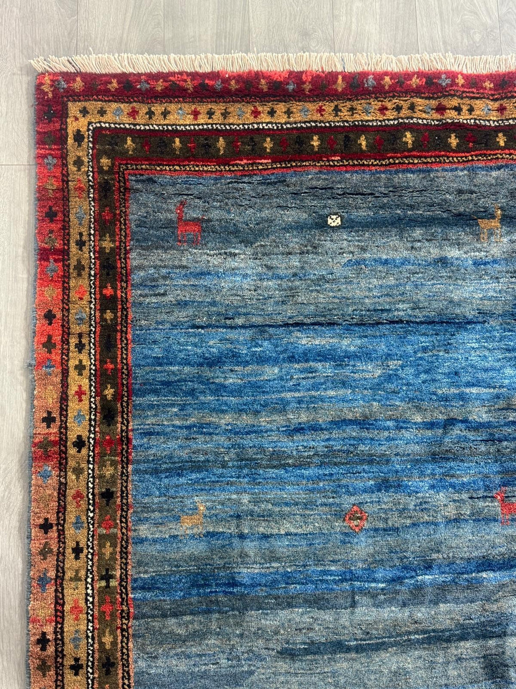 Schöner Gabbeh GEREINIGT Orientteppich Perserteppich Teppich 201cm x 185cm G0230