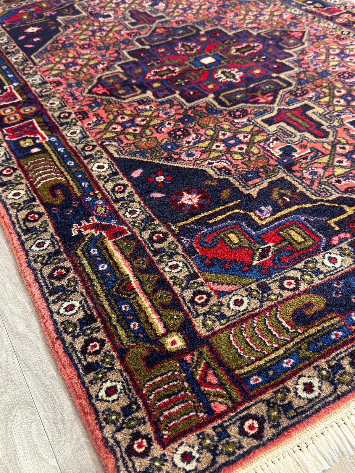 Vintage Malayer GEREINIGT Orientteppich Perserteppich 150 cm x 100  cm G0298