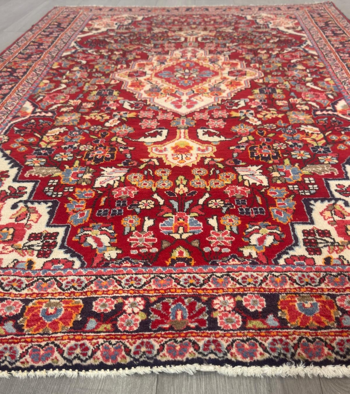 Blumen Sarough GEREINIGT Orientteppich Perserteppich Teppich 208cm x 127cm G0224