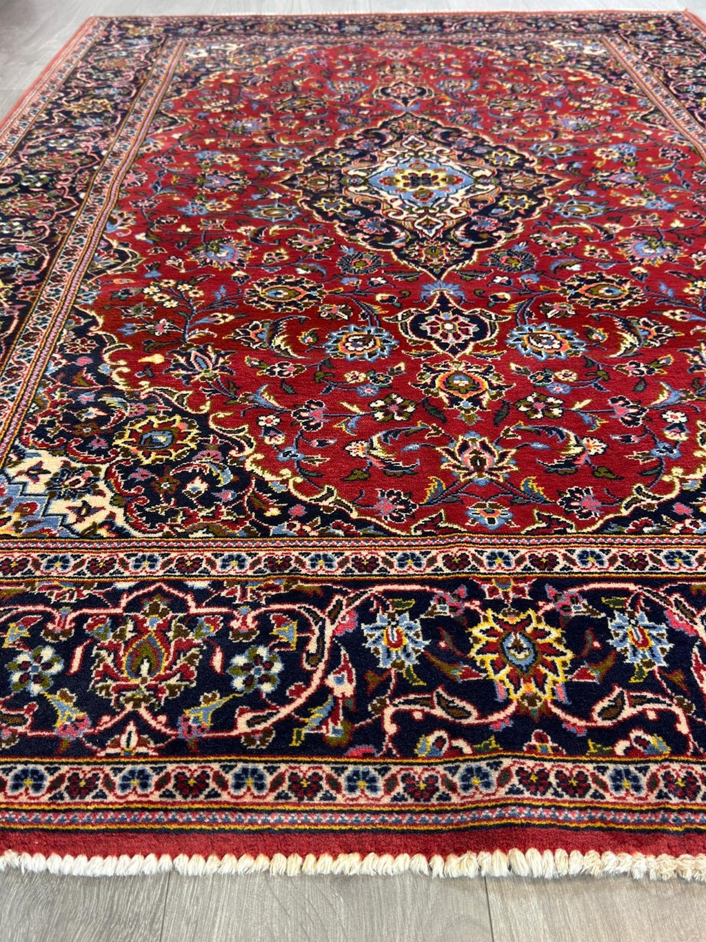 Schöner Keshan GEREINIGT Orientteppich Perserteppich 215cm x 140cm G0300