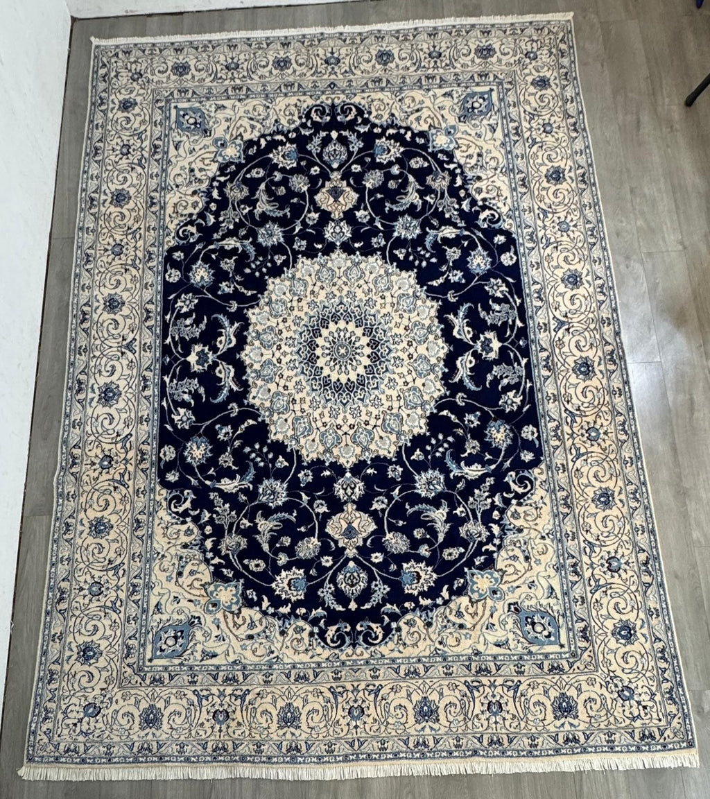 Nain Fein mit SEIDE GEREINIGT Orientteppich Perserteppich 337cmx243cm G0249