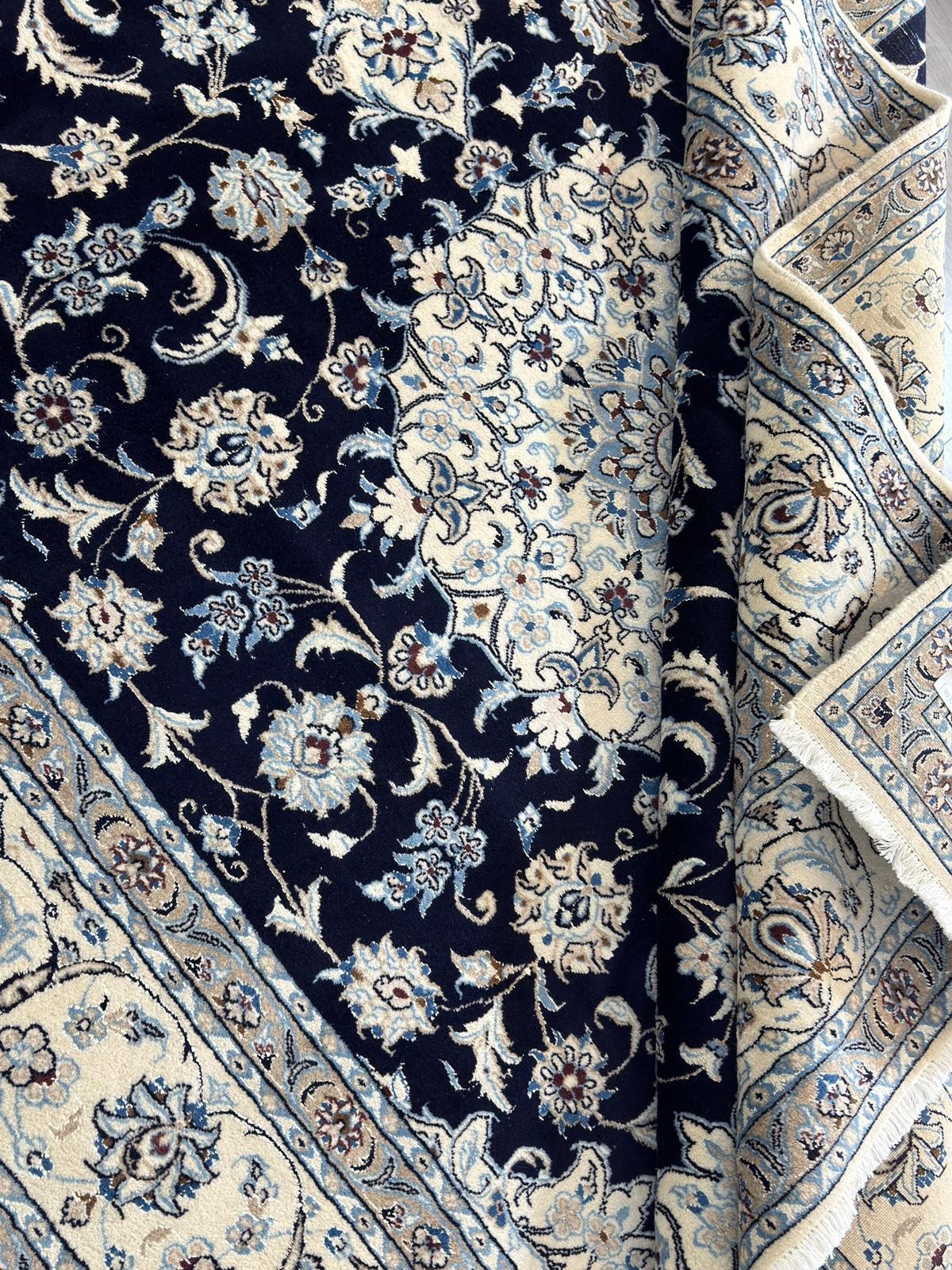 Nain 9La mit Seide GEREINIGT Orientteppich Perserteppich 351cmx245cm G0258