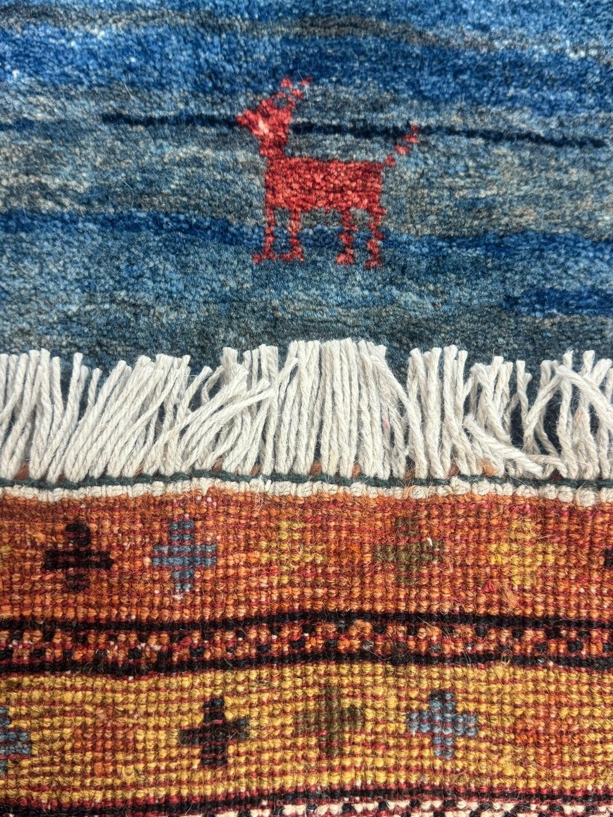 Schöner Gabbeh GEREINIGT Orientteppich Perserteppich Teppich 201cm x 185cm G0230