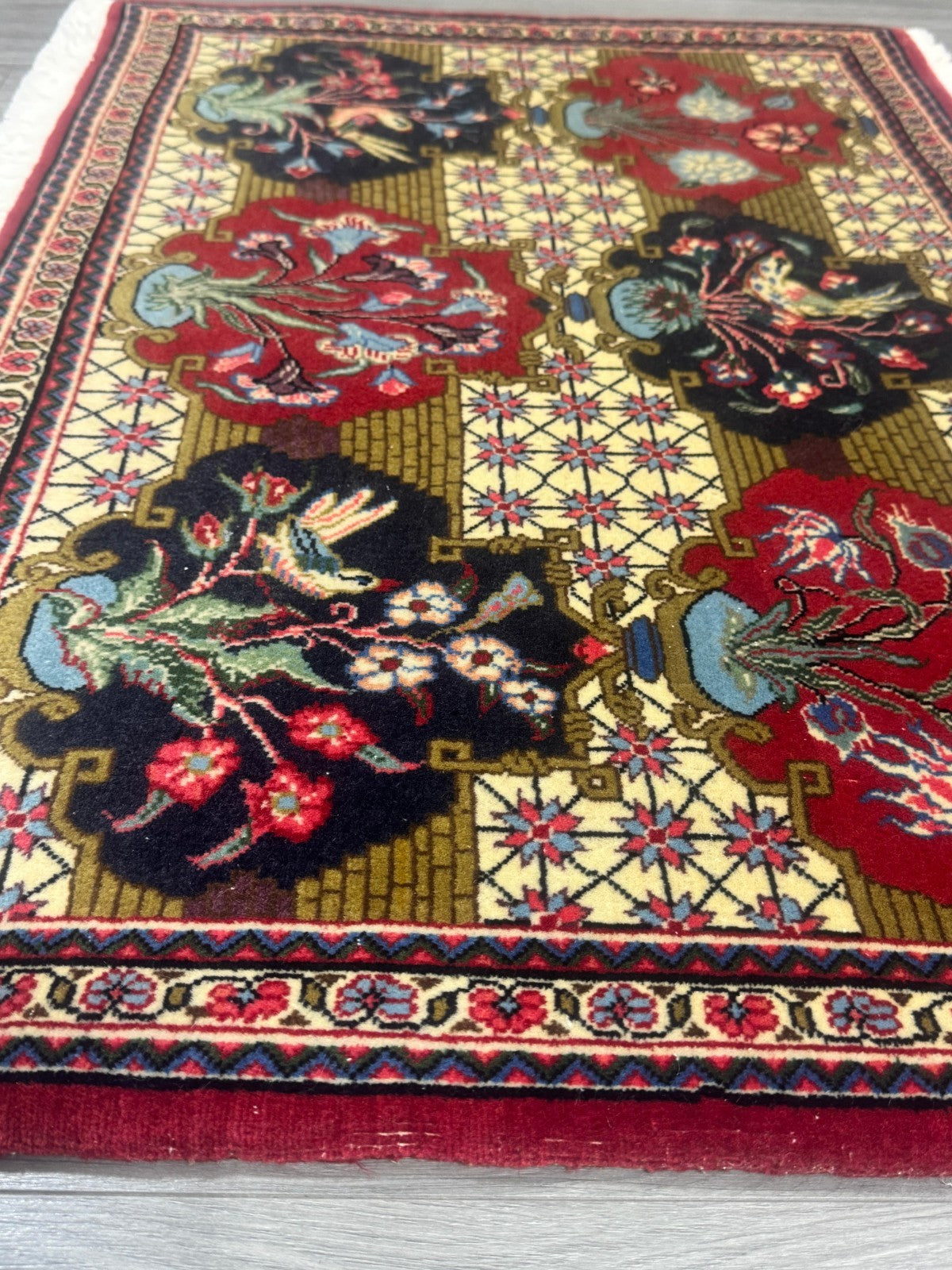 Feiner Täbriz GEREINIGT Orientteppich Perserteppich Teppich 87cmx63cm G0179