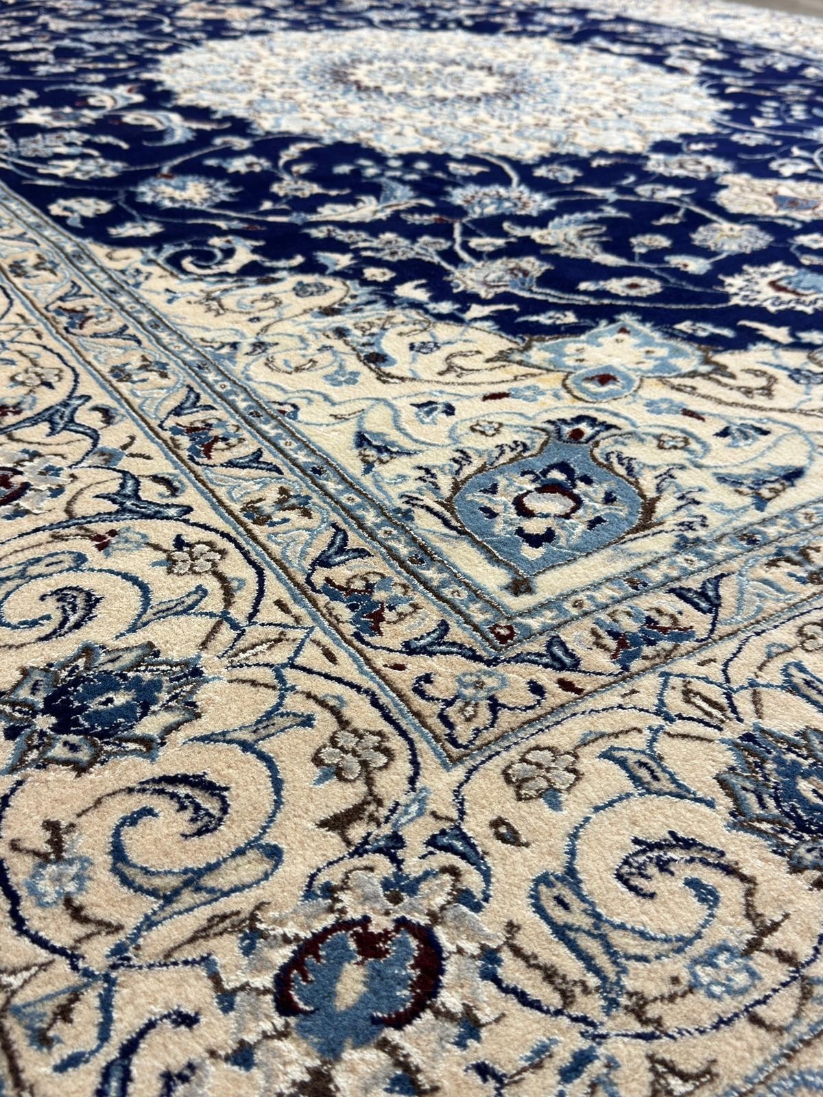 Nain Fein mit SEIDE GEREINIGT Orientteppich Perserteppich 337cmx243cm G0249