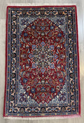 Isfahan mit SEIDE GEREINIGT Orientteppich Perserteppich 105 cm x 72 cm G0267