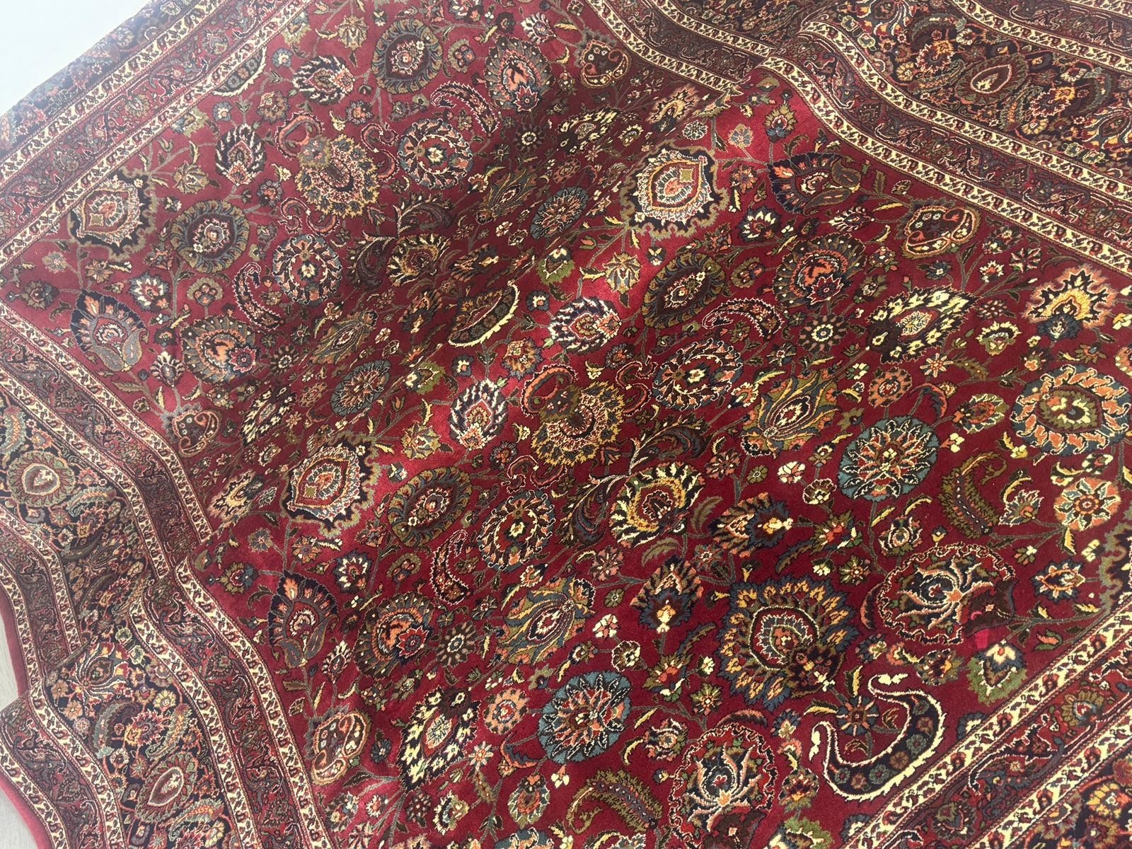 Top Zustand Mashad GEREINIGT Orientteppich Perserteppich  342cm x 251cm G0242