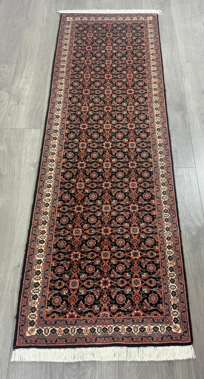 Täbriz Fein GEREINIGT Orientteppich Perserteppich Teppich 209cmx62cm G0181