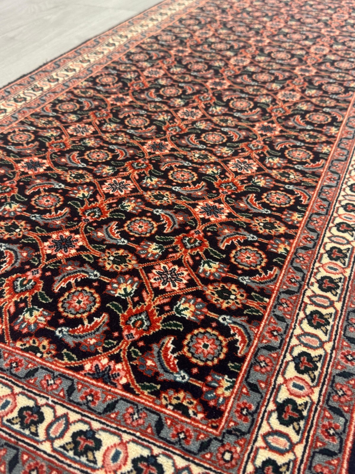 Täbriz Fein GEREINIGT Orientteppich Perserteppich Teppich 209cmx62cm G0181