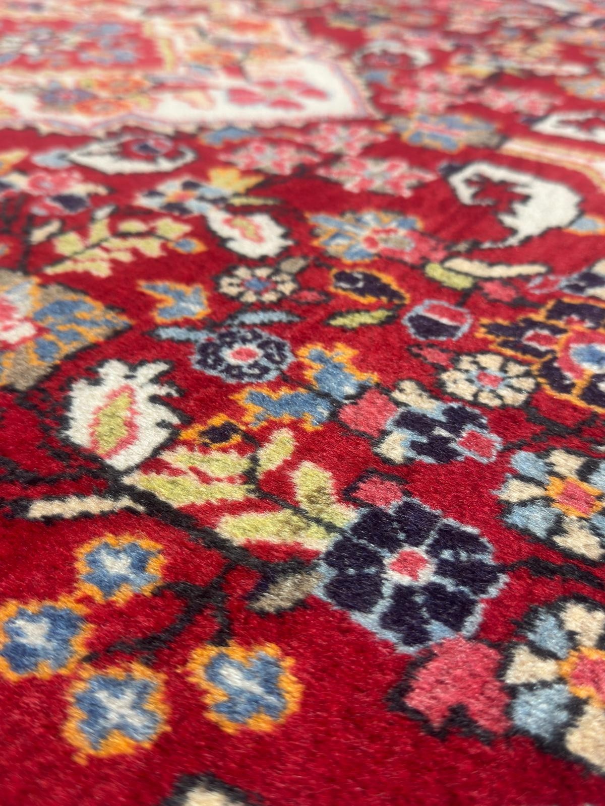 Blumen Sarough GEREINIGT Orientteppich Perserteppich Teppich 208cm x 127cm G0224