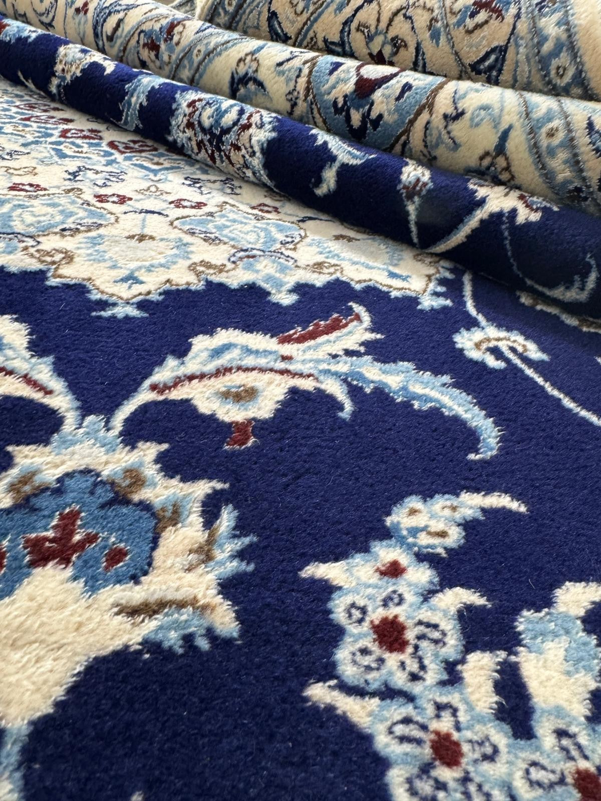 Nain Fein mit SEIDE GEREINIGT Orientteppich Perserteppich 337cmx243cm G0249