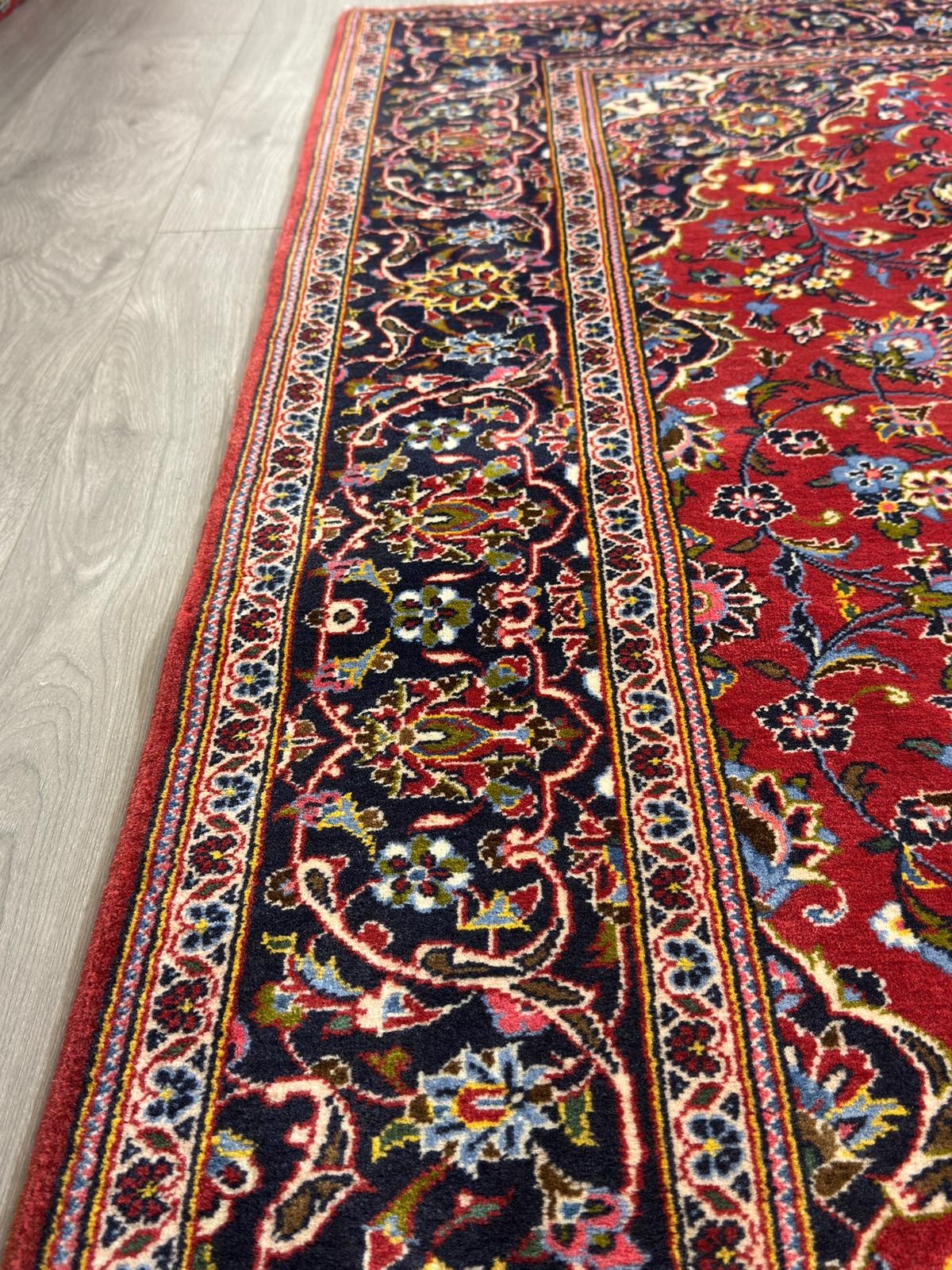 Schöner Keshan GEREINIGT Orientteppich Perserteppich 215cm x 140cm G0300