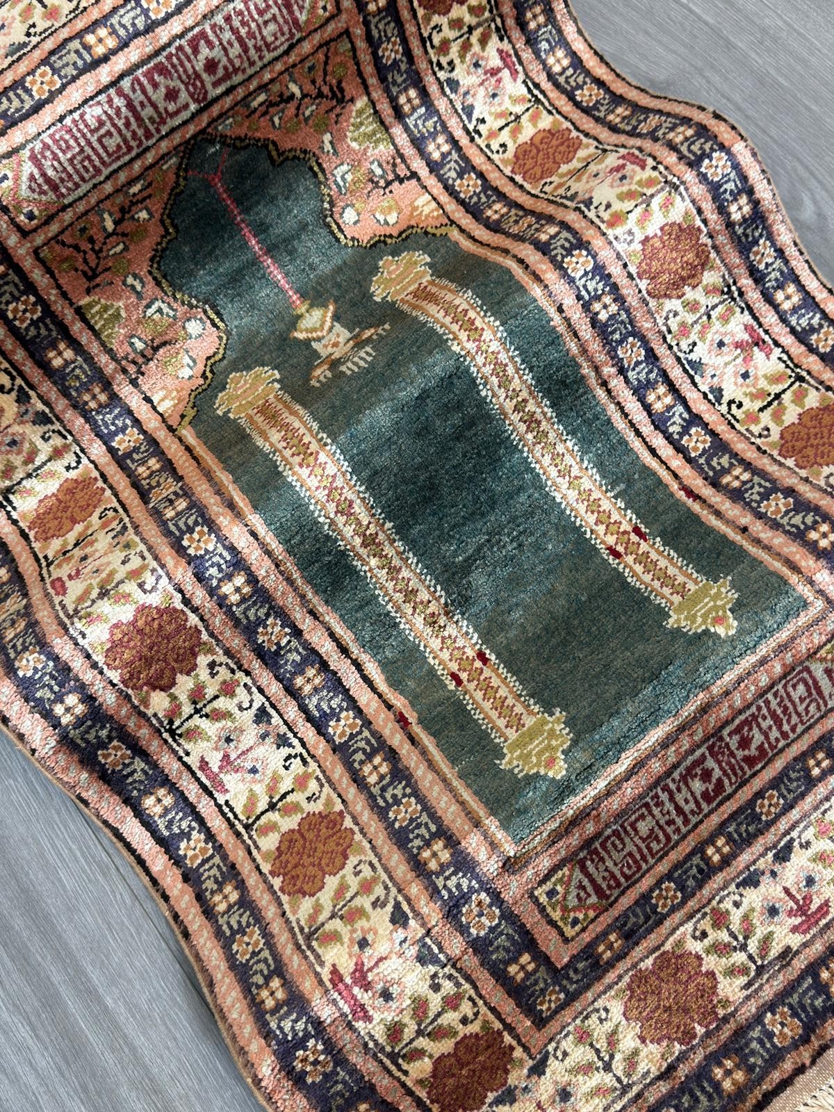 Kayseri SEIDE GEREINIGT Orientteppich Perserteppich 97cmx59cm G0253