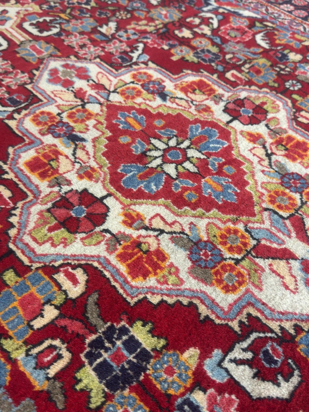 Blumen Sarough GEREINIGT Orientteppich Perserteppich Teppich 208cm x 127cm G0224