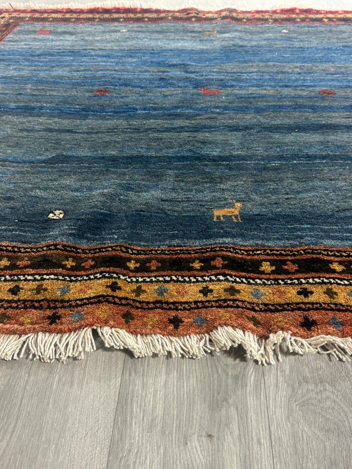 Schöner Gabbeh GEREINIGT Orientteppich Perserteppich Teppich 201cm x 185cm G0230