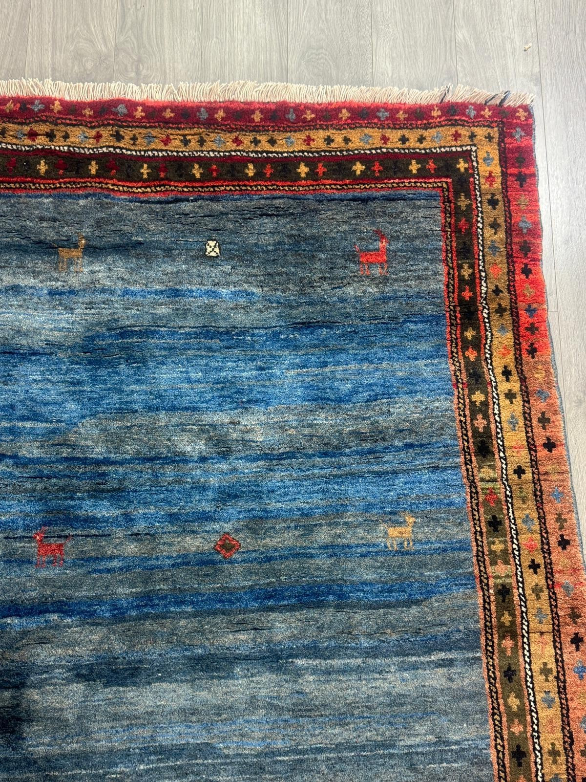 Schöner Gabbeh GEREINIGT Orientteppich Perserteppich Teppich 201cm x 185cm G0230