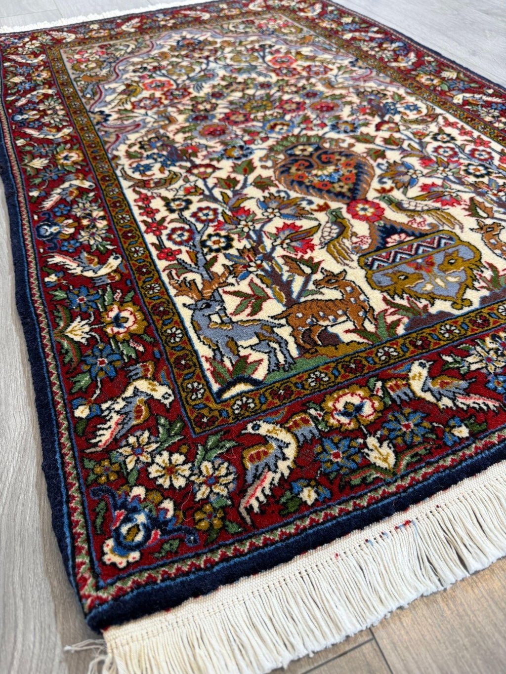 Feiner Ghom GEREINIGT Orientteppich Perserteppich Teppich  108 cm x 71 cm G0284