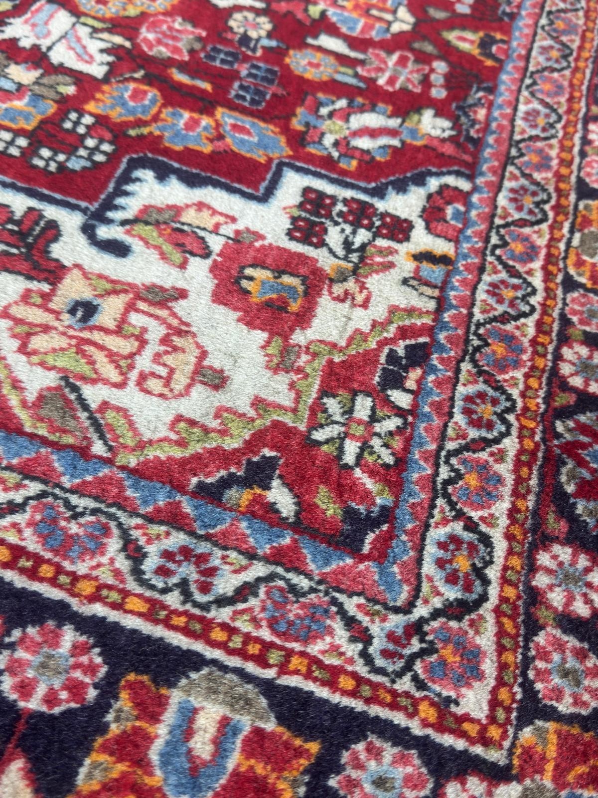 Blumen Sarough GEREINIGT Orientteppich Perserteppich Teppich 208cm x 127cm G0224