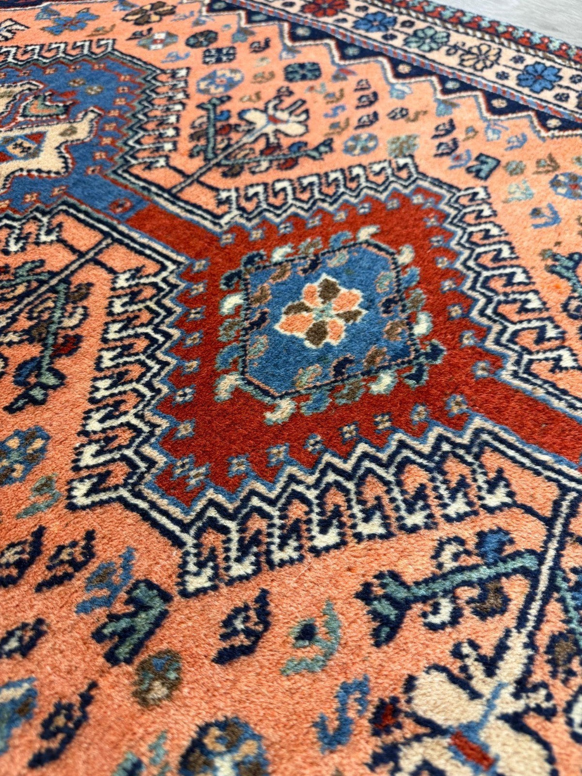 Schöner Kazak GEREINIGT  121cmx83cm Orientteppich Perserteppich Teppich G0285