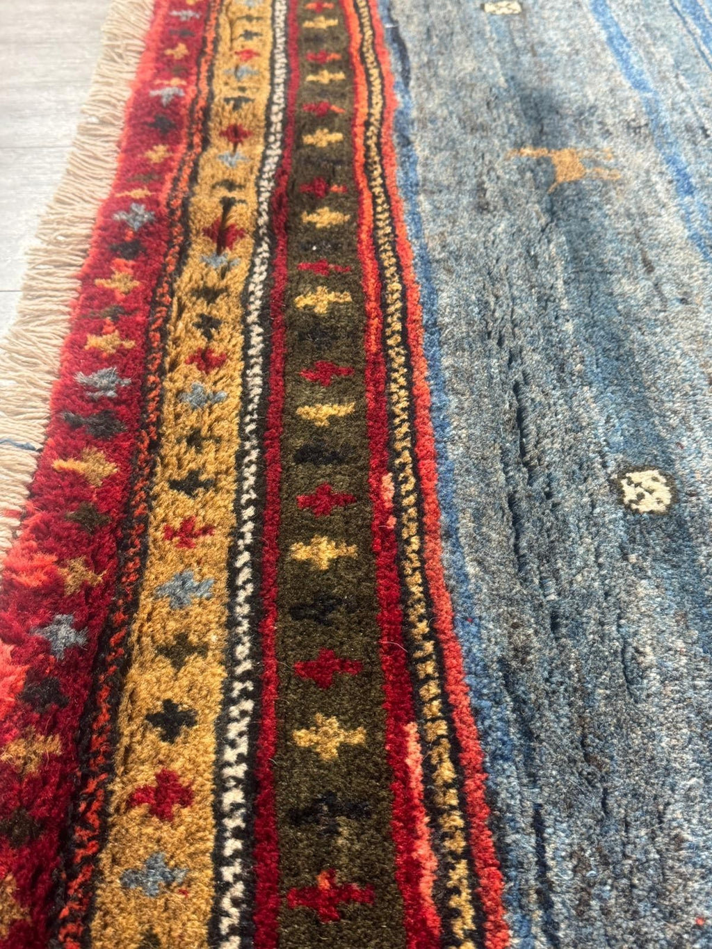 Schöner Gabbeh GEREINIGT Orientteppich Perserteppich Teppich 201cm x 185cm G0230