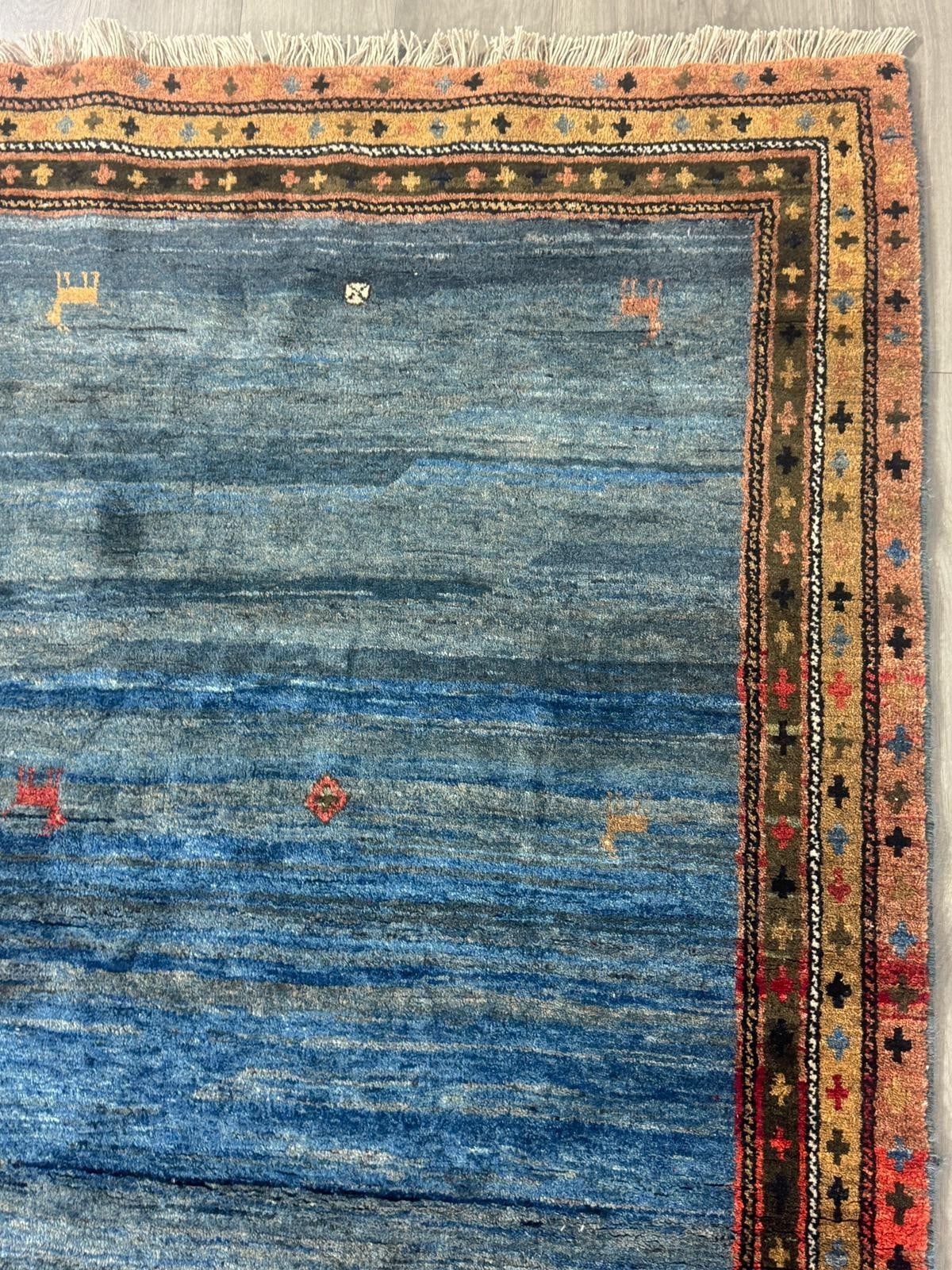 Schöner Gabbeh GEREINIGT Orientteppich Perserteppich Teppich 201cm x 185cm G0230