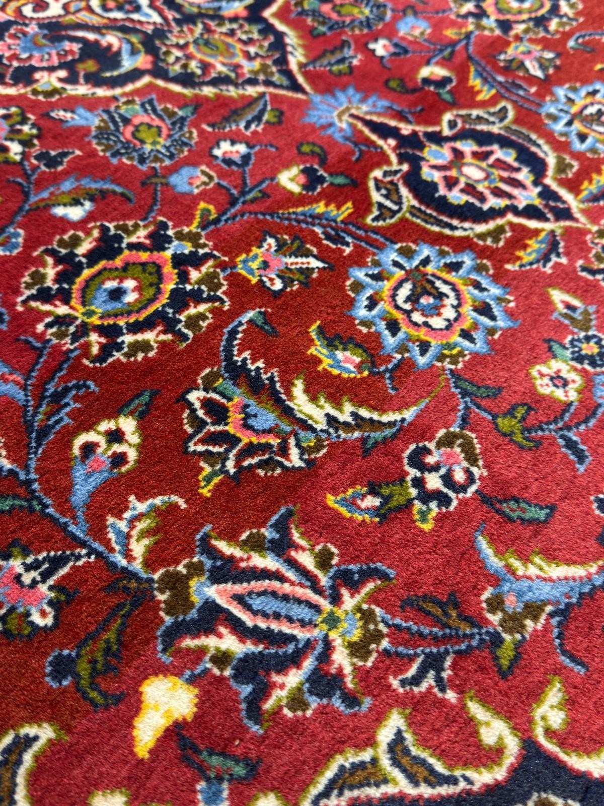 Schöner Keshan GEREINIGT Orientteppich Perserteppich 215cm x 140cm G0300