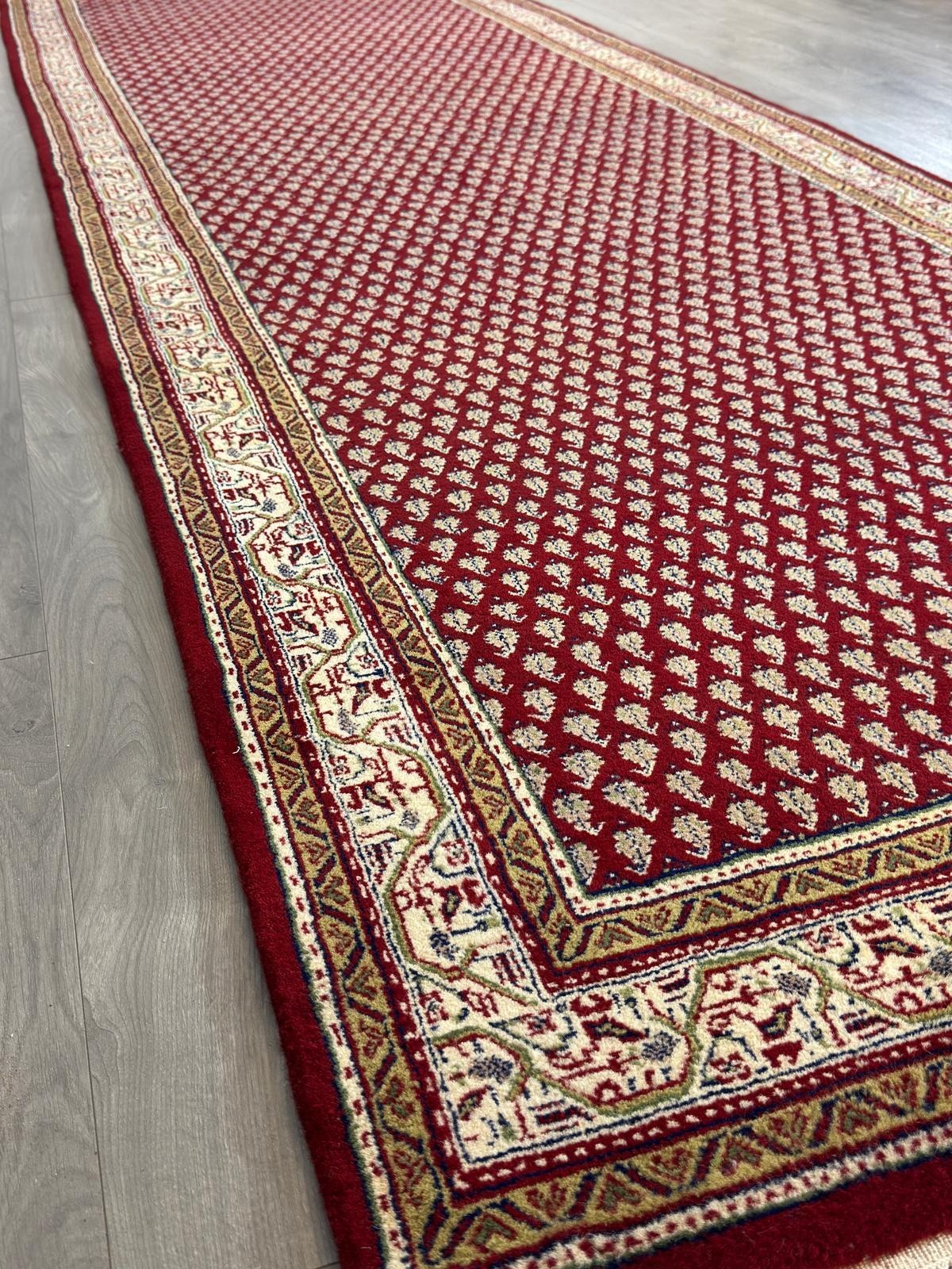 Schöner Sarough Mir GEREINIGT Orientteppich Perserteppich 377 cm x 120 cm CG0008