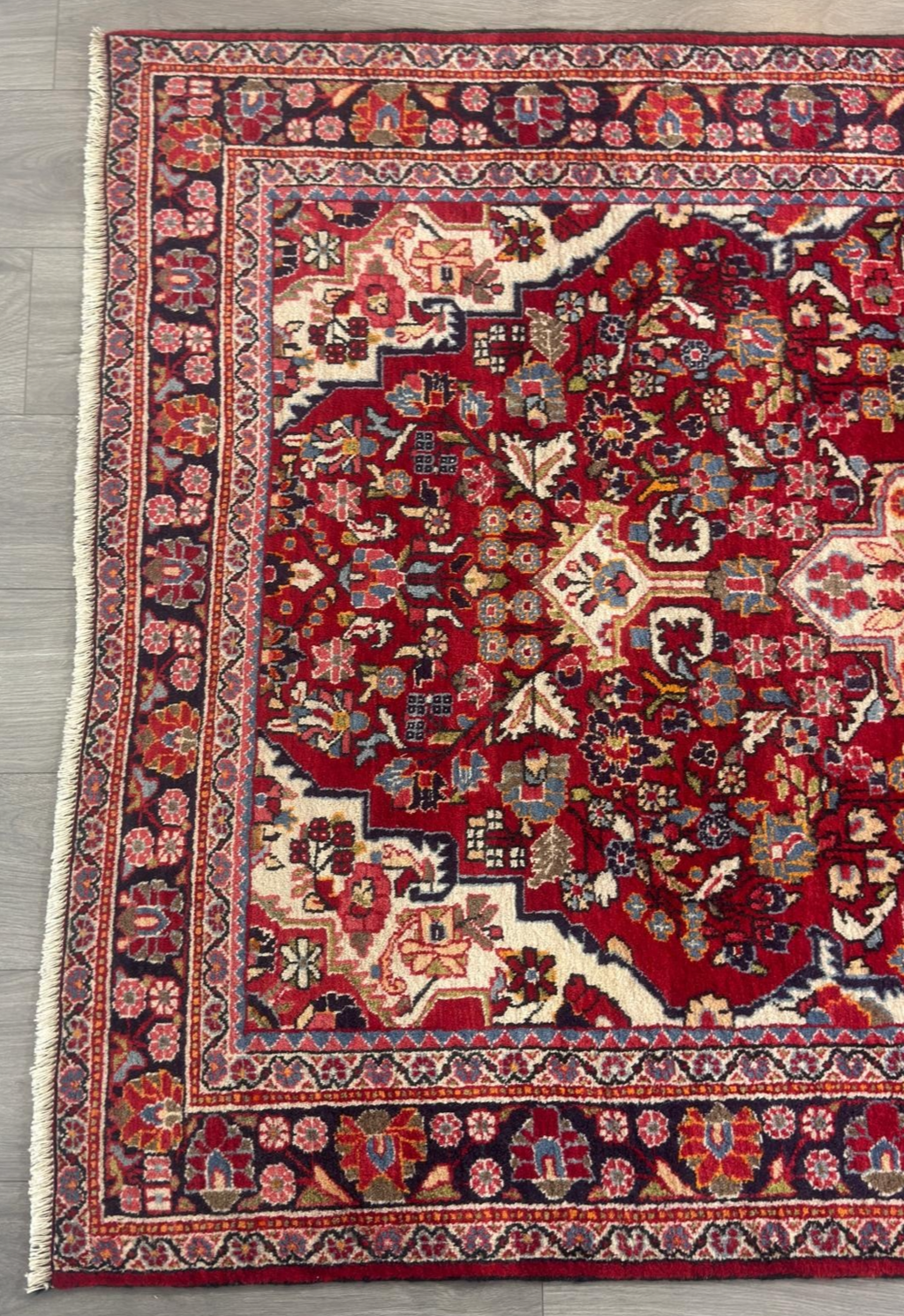 Blumen Sarough GEREINIGT Orientteppich Perserteppich Teppich 208cm x 127cm G0224