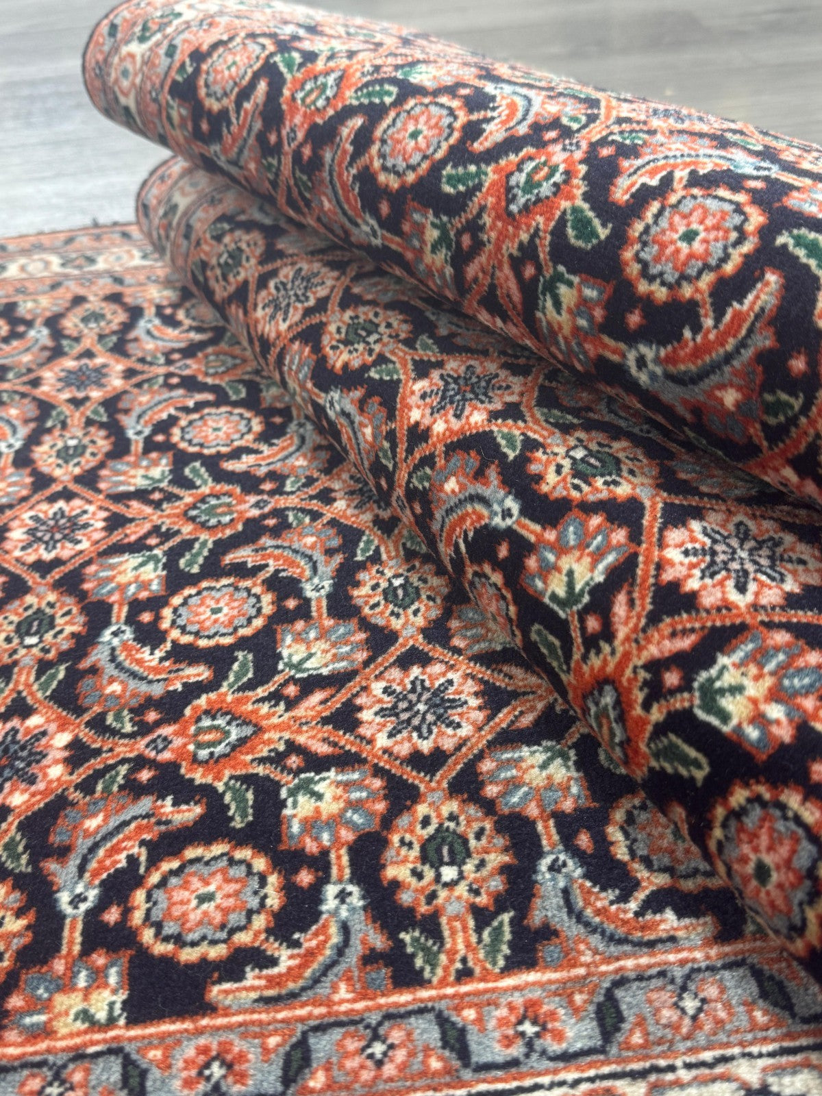 Täbriz Fein GEREINIGT Orientteppich Perserteppich Teppich 209cmx62cm G0181