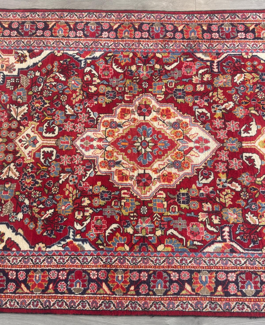 Blumen Sarough GEREINIGT Orientteppich Perserteppich Teppich 208cm x 127cm G0224