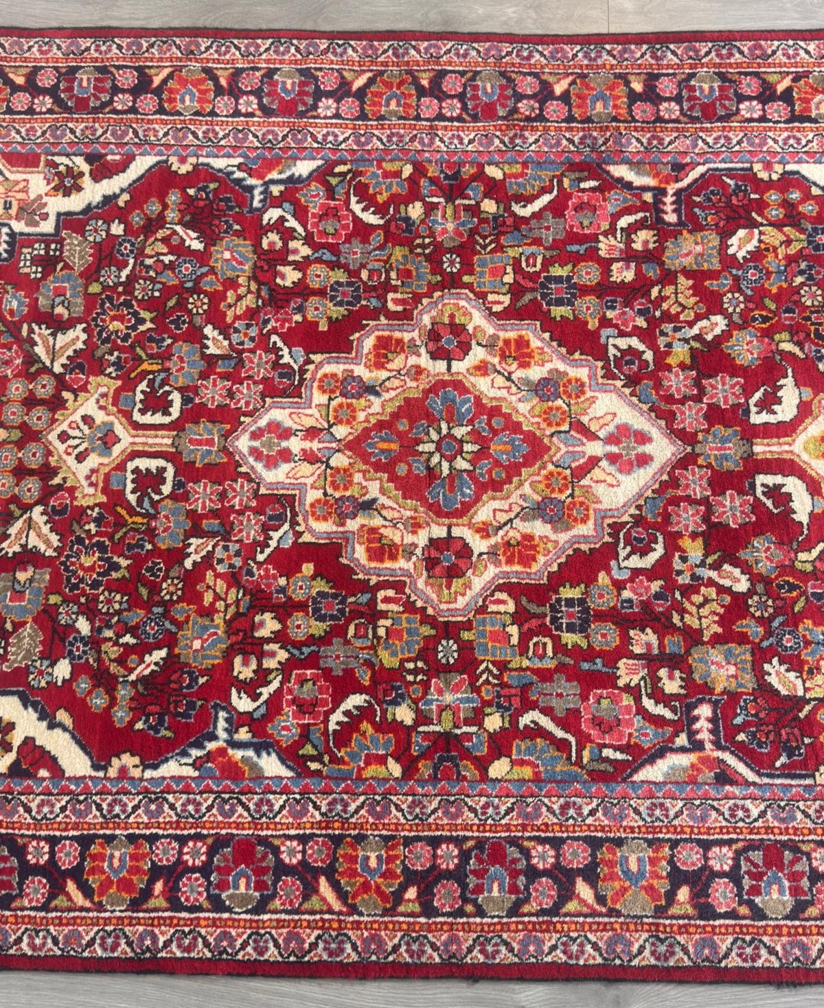 Blumen Sarough GEREINIGT Orientteppich Perserteppich Teppich 208cm x 127cm G0224