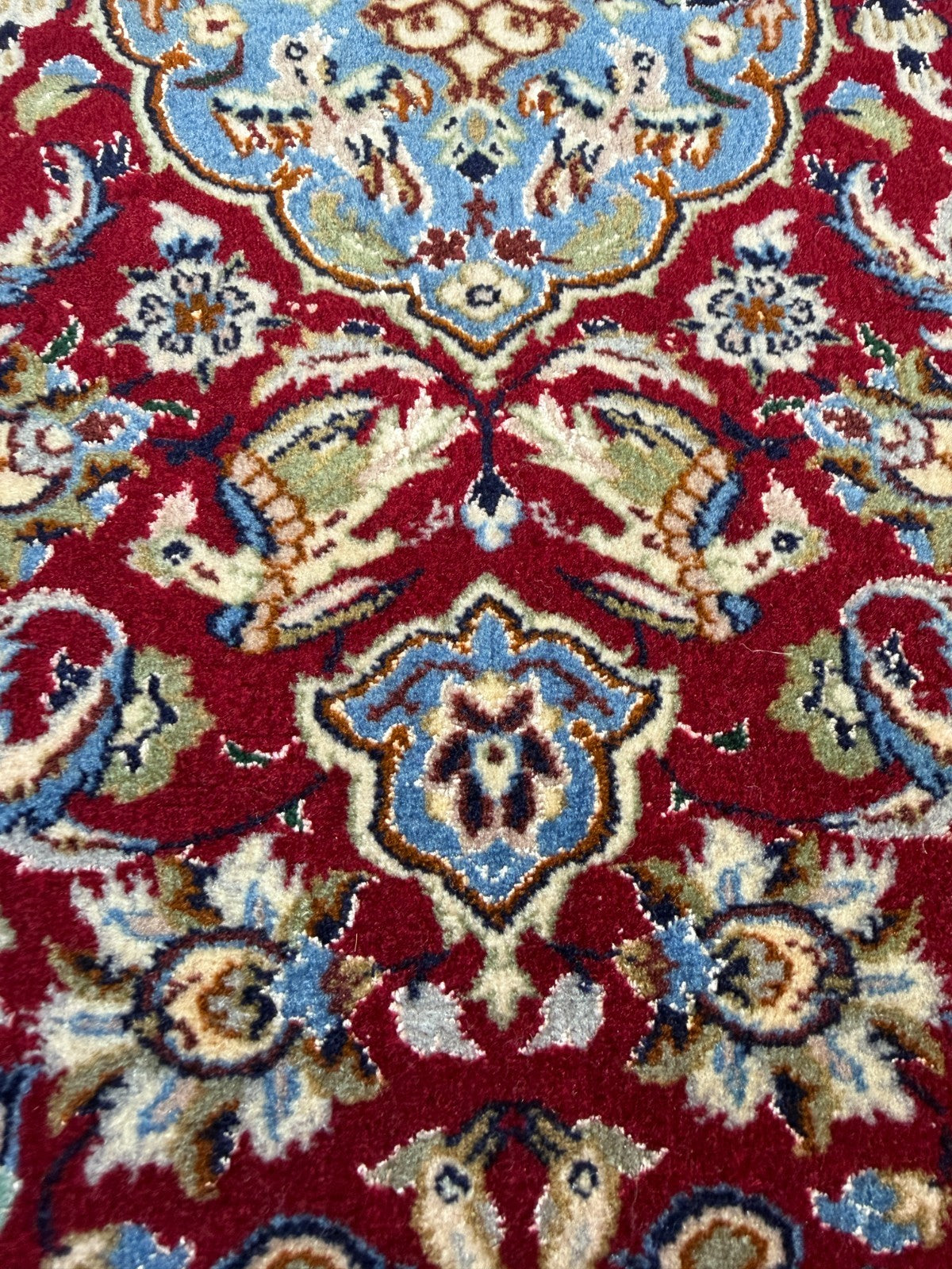 Isfahan mit SEIDE GEREINIGT Orientteppich Perserteppich 98 cm x 71 cm G0269