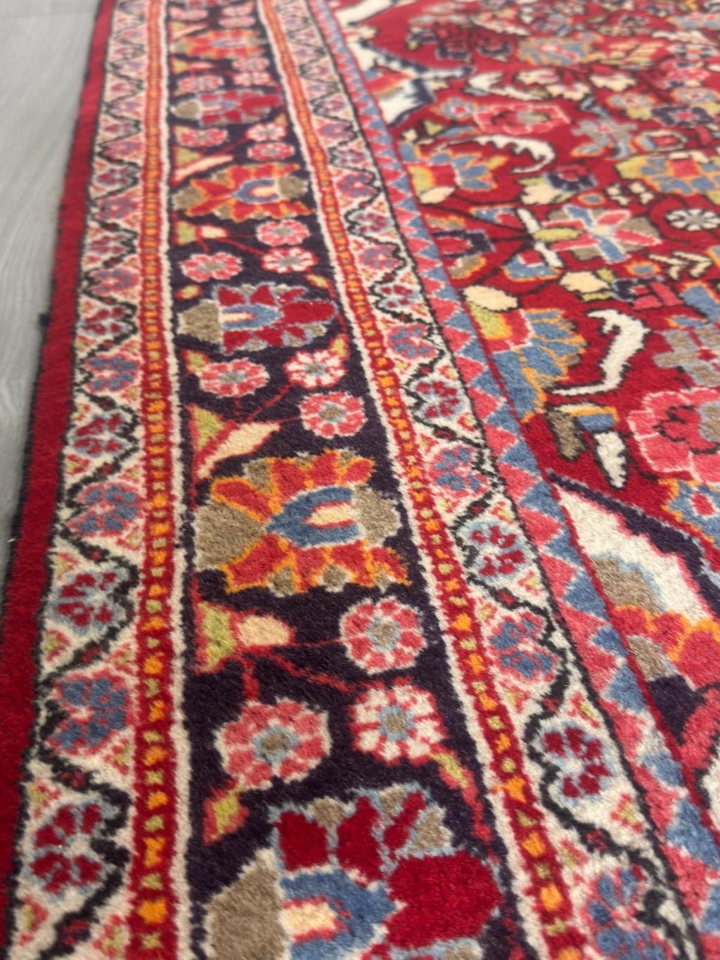 Blumen Sarough GEREINIGT Orientteppich Perserteppich Teppich 208cm x 127cm G0224