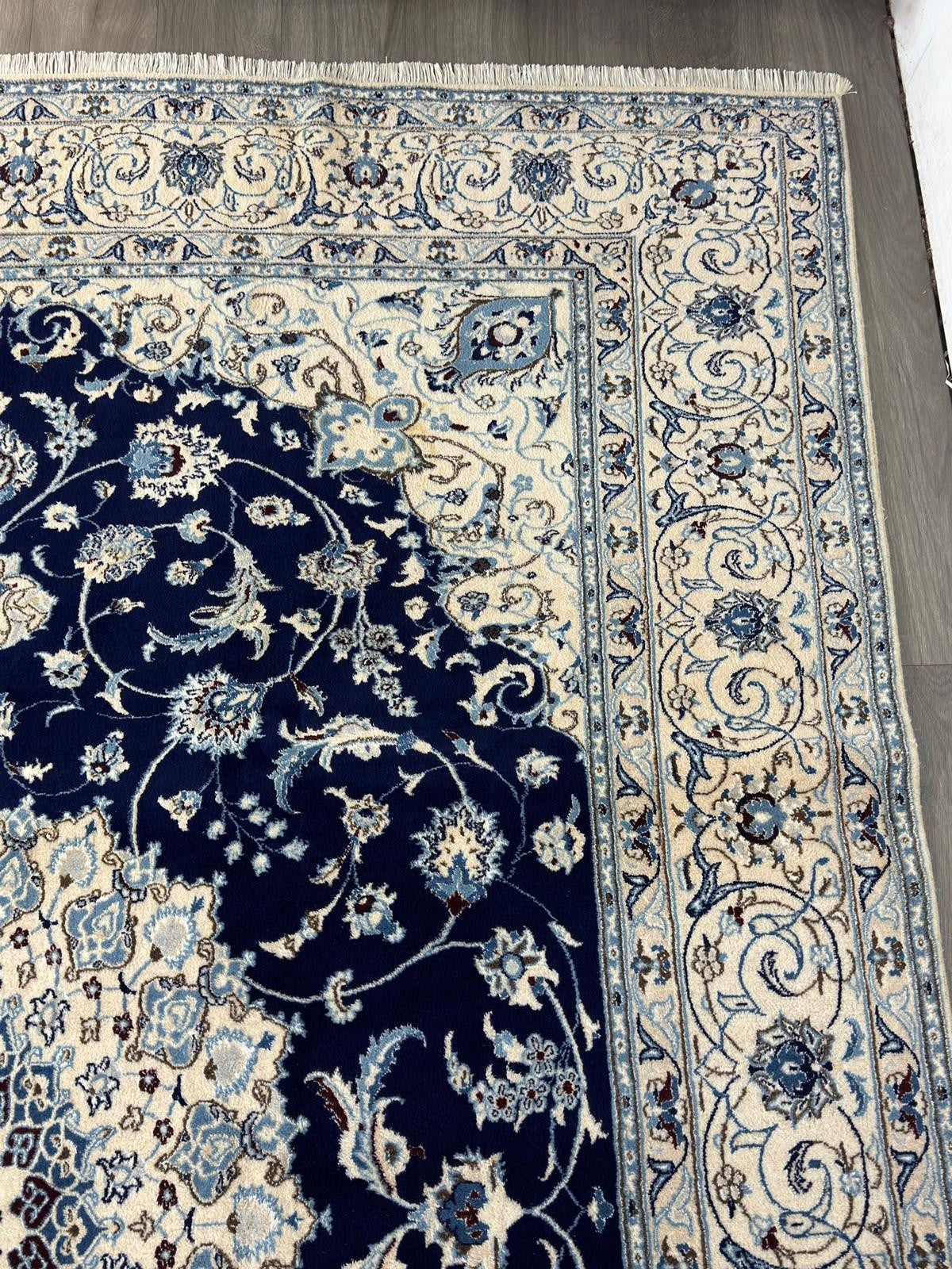 Nain Fein mit SEIDE GEREINIGT Orientteppich Perserteppich 337cmx243cm G0249