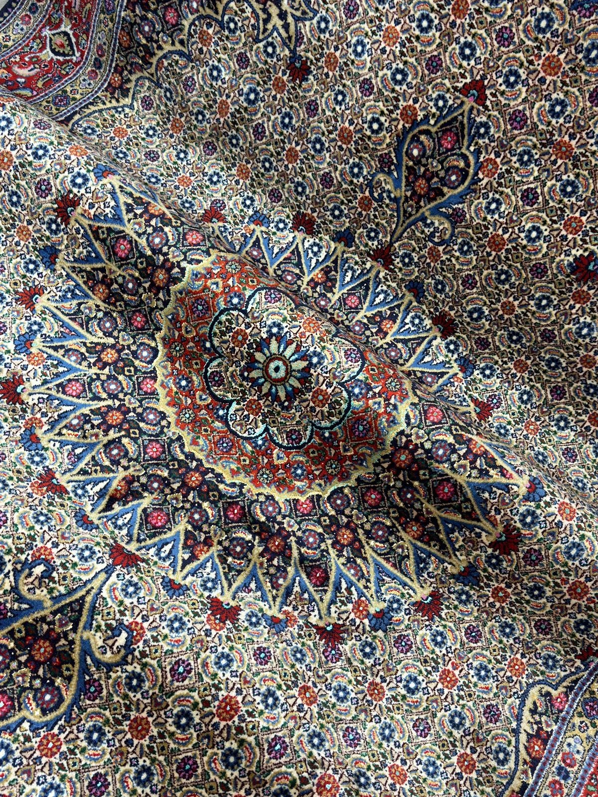 Schöner Moud mit Seide GEREINIGT Orientteppich Perserteppich 288cmx199cm G0257