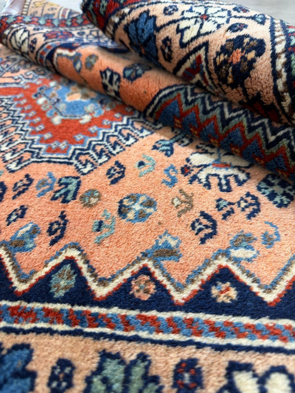 Schöner Kazak GEREINIGT  121cmx83cm Orientteppich Perserteppich Teppich G0285