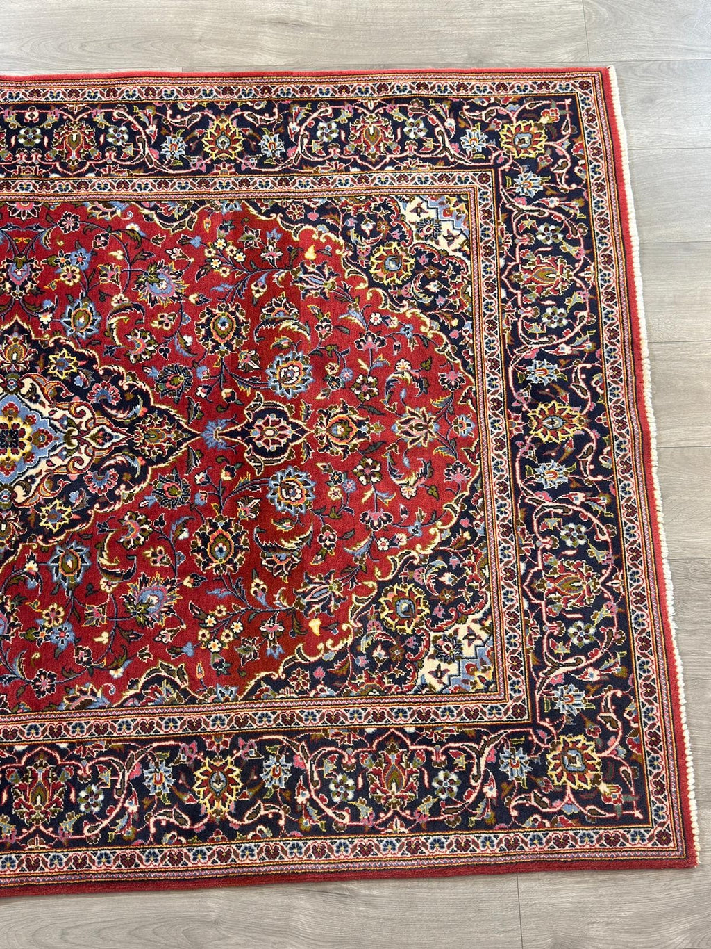 Schöner Keshan GEREINIGT Orientteppich Perserteppich 215cm x 140cm G0300