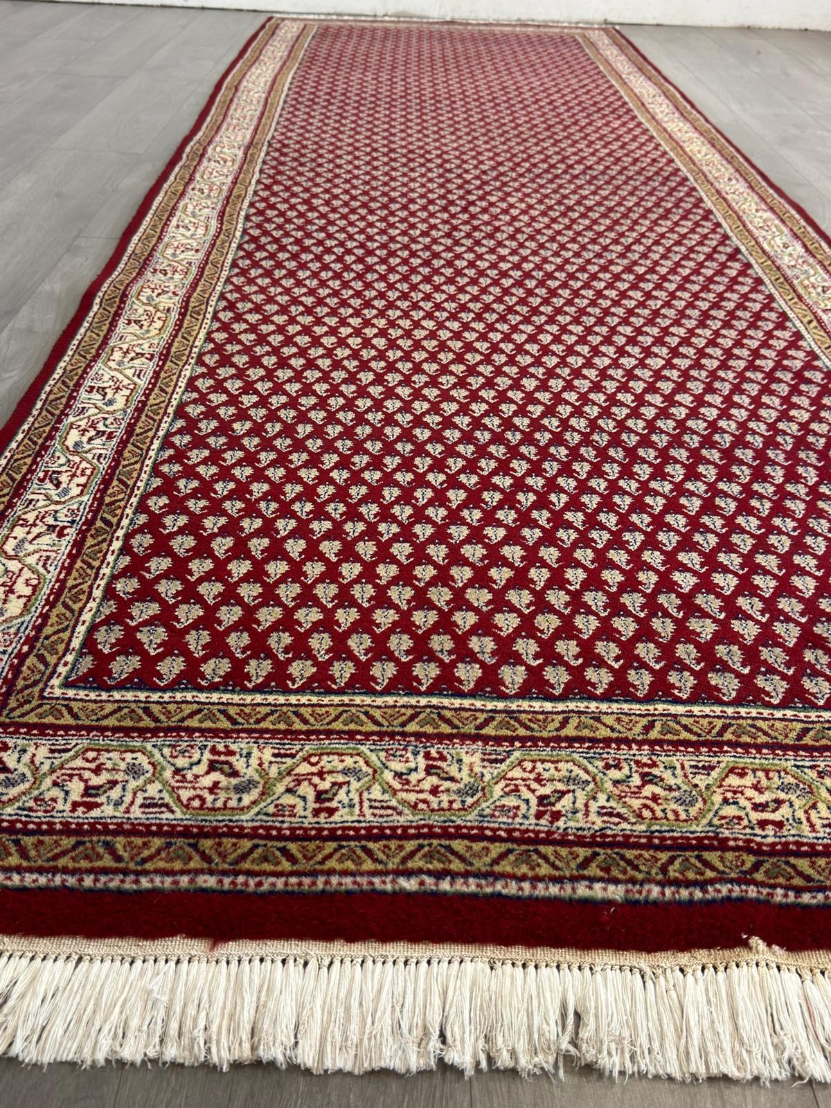 Schöner Sarough Mir GEREINIGT Orientteppich Perserteppich 377 cm x 120 cm CG0008