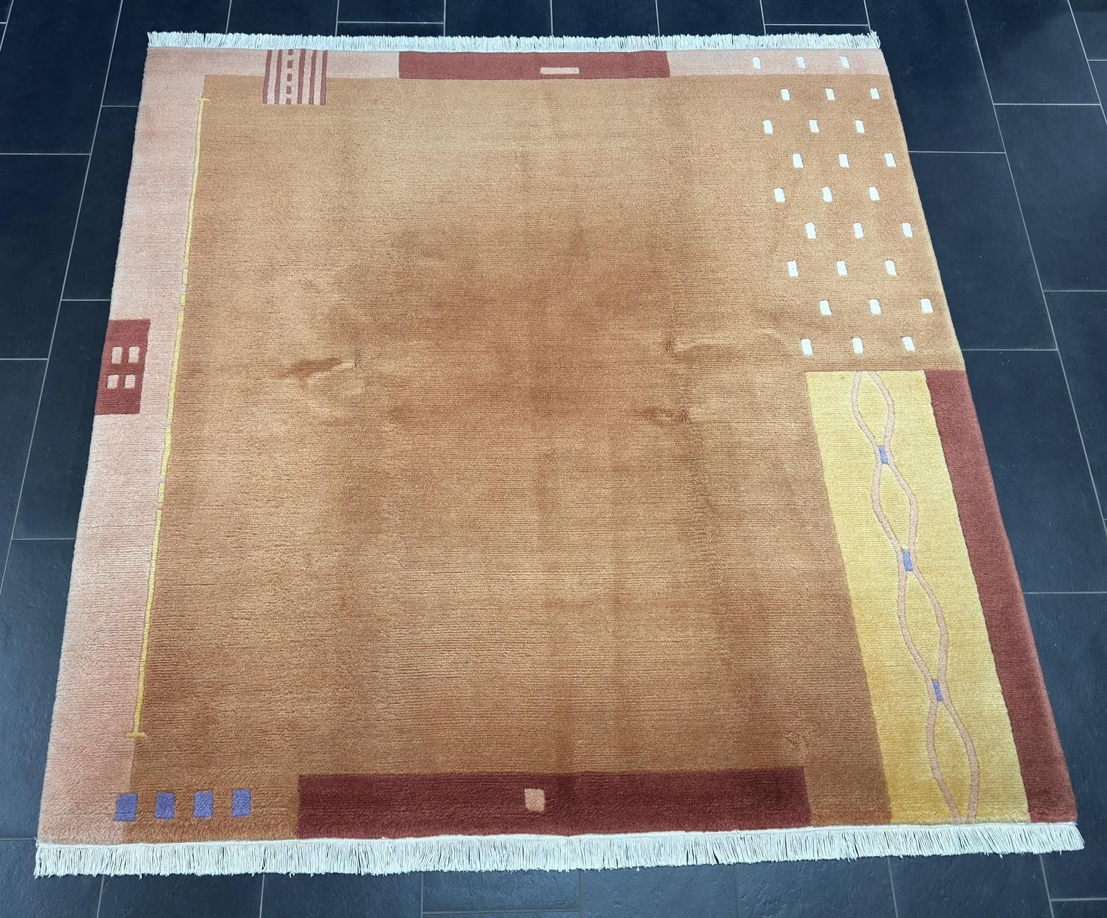 Nepal Modern Art  GEREINIGT Orientteppich Perserteppich 201 cm x 199 cm G0322