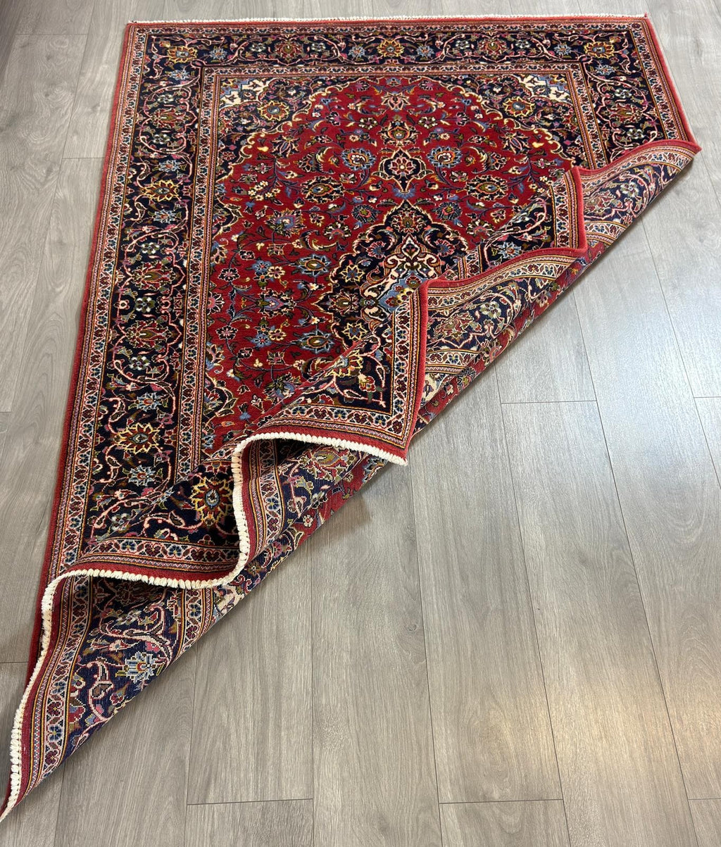 Schöner Keshan GEREINIGT Orientteppich Perserteppich 215cm x 140cm G0300